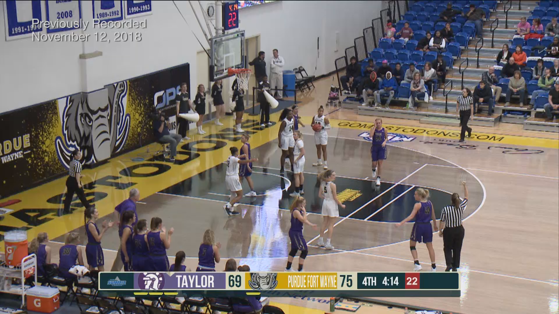 Thumbnail image for Purdue Fort Wayne Women's Basketball vs Taylor (11/12/18)